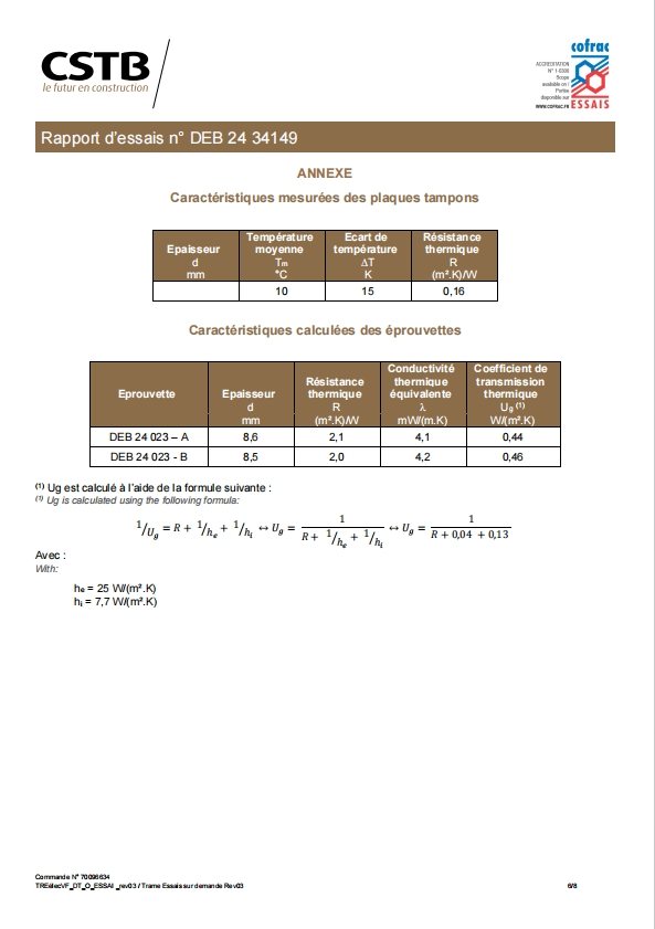 CSTB France U-value test report for LandVac vacuum glass